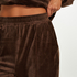 Velour Jogging Pants Pin-tucked, Brown