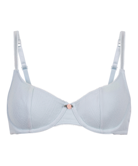 Pointelle Non-padded Underwired Bra, Blue