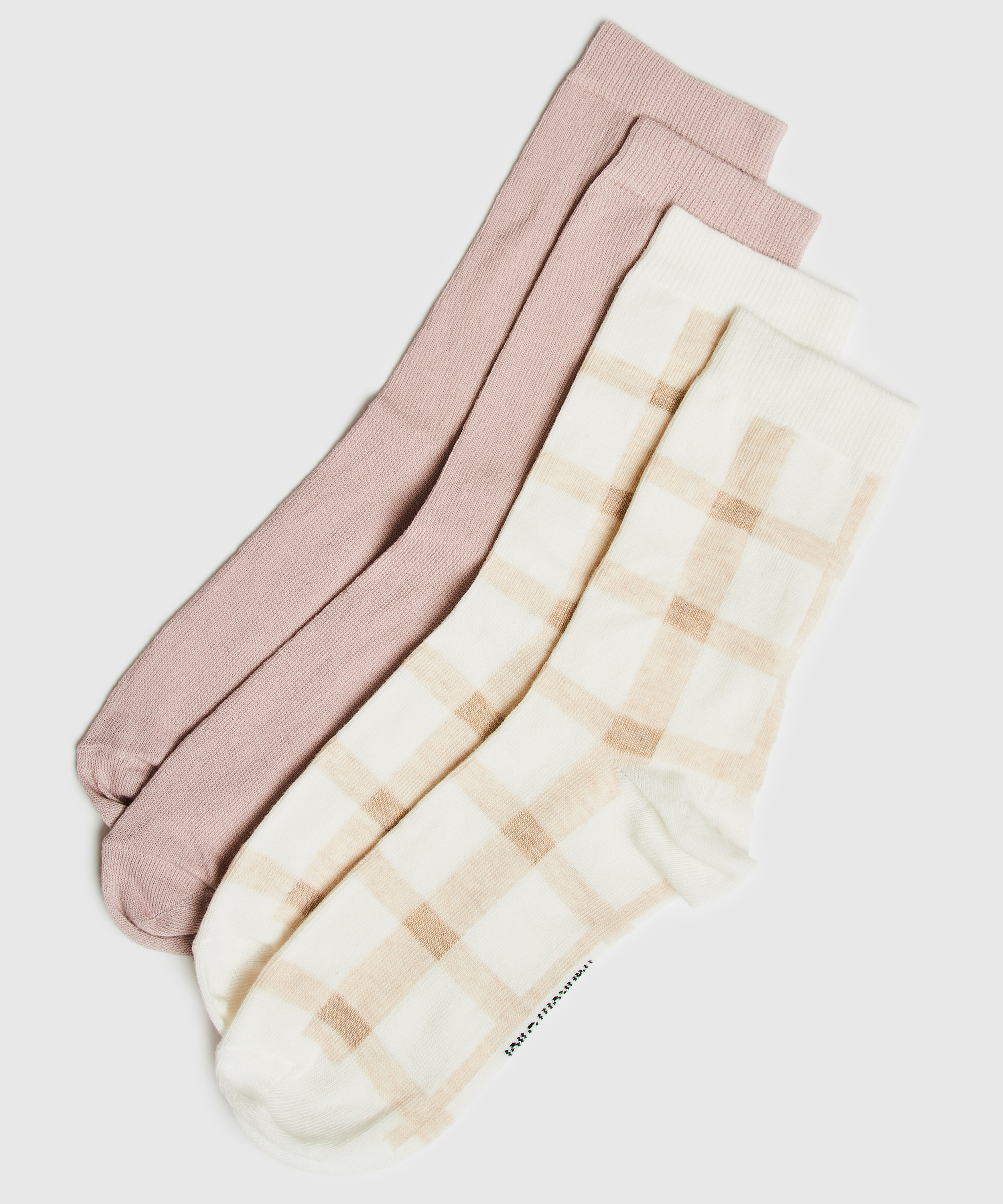 2 Pairs Cotton Socks, Black, main