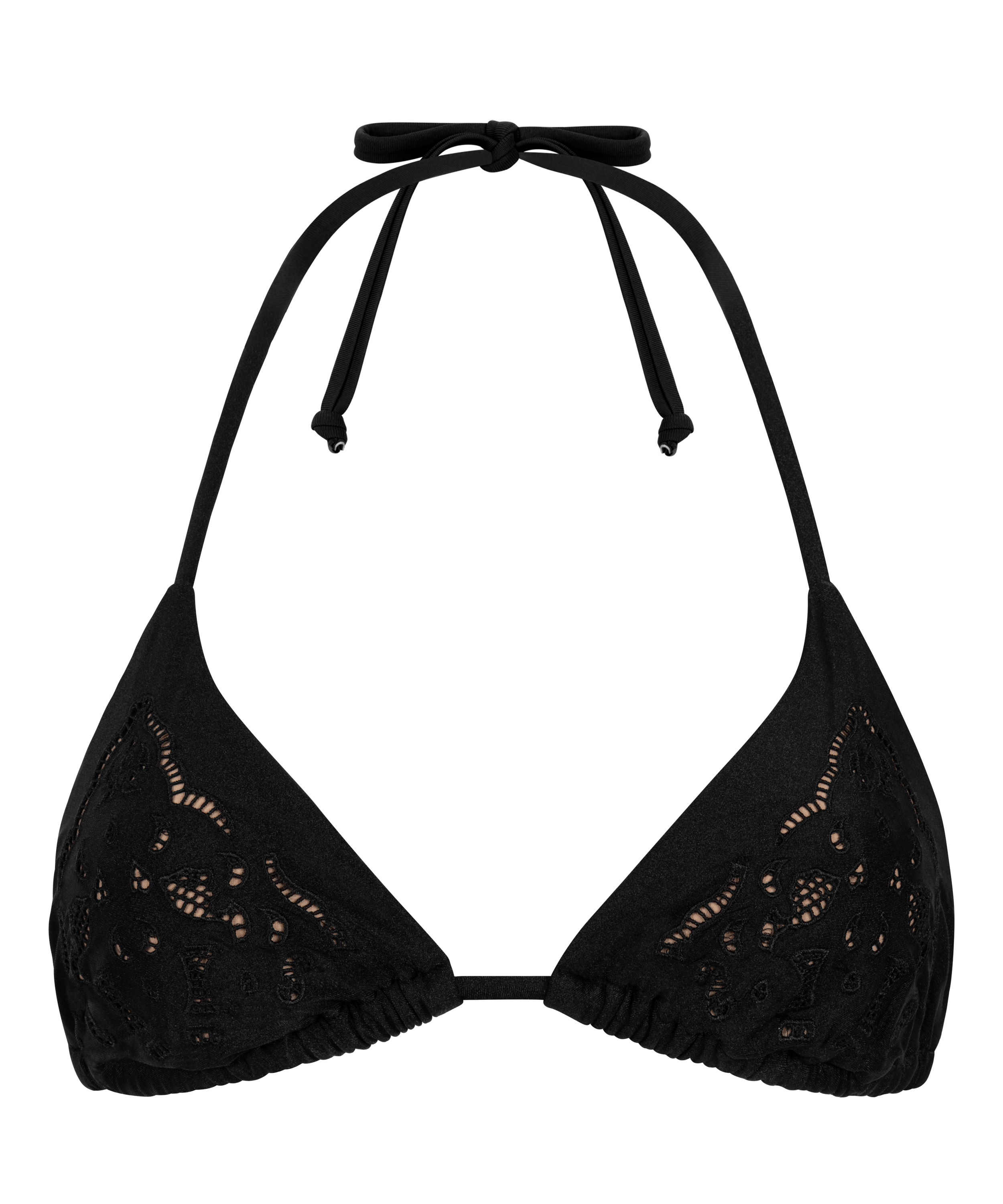 Boho Triangle Bikini Top, Black, main