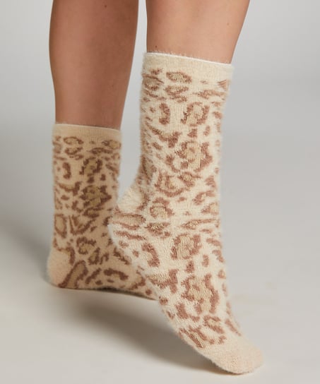Fluffy Socks, Beige