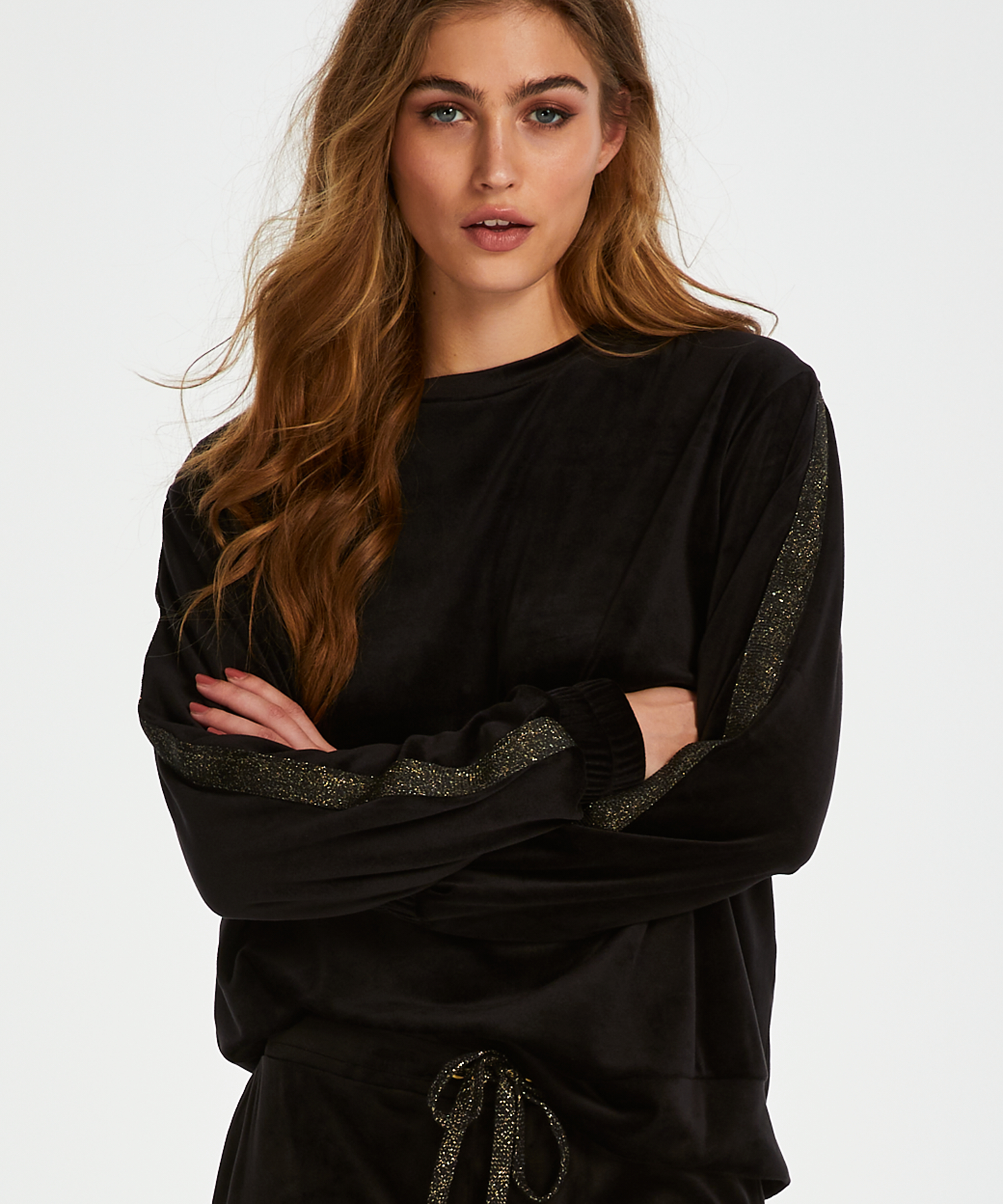 Velvet Shimmer top, Black, main