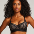 Luna Padded Underwired Longline Bra, Black