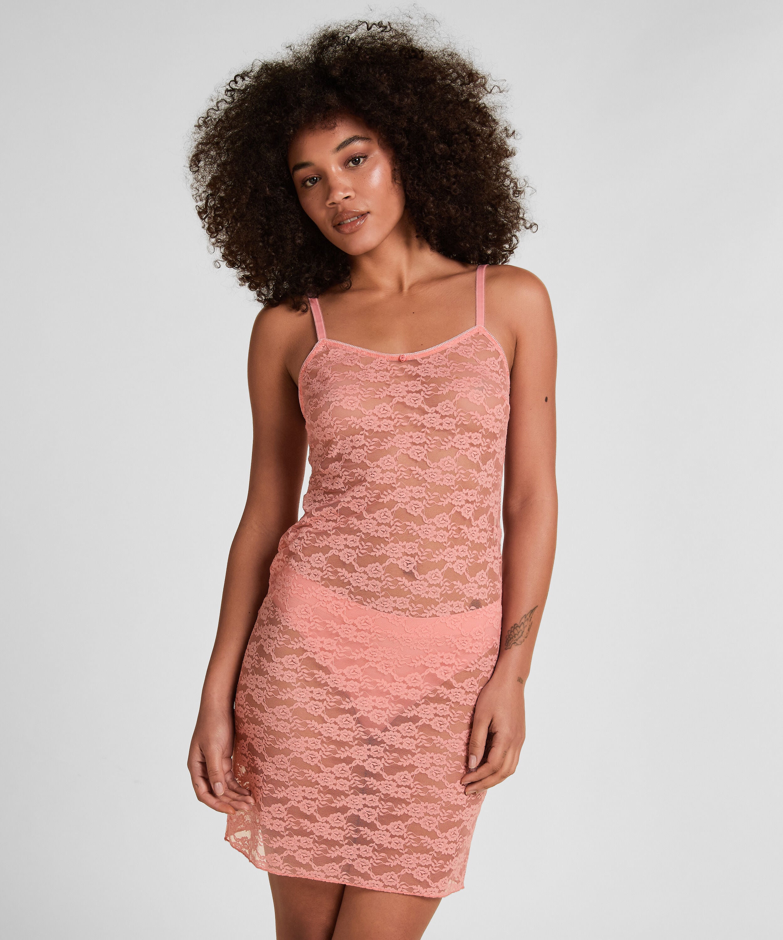 Slipdress Allover Lace, Pink Slipdress Allover Lace, Pink