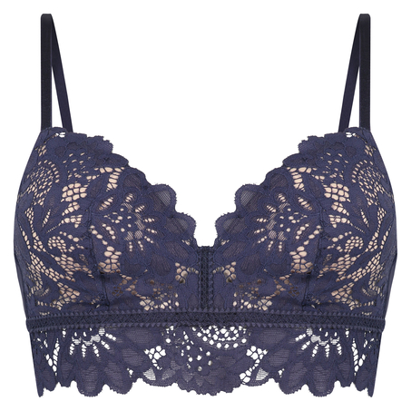 Shiloh Padded Non-wired Longline Bra, Blue