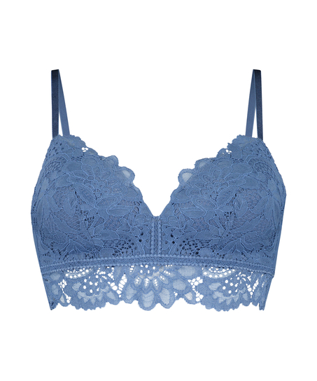 Shiloh Padded Non-wired Longline Bra, Blue