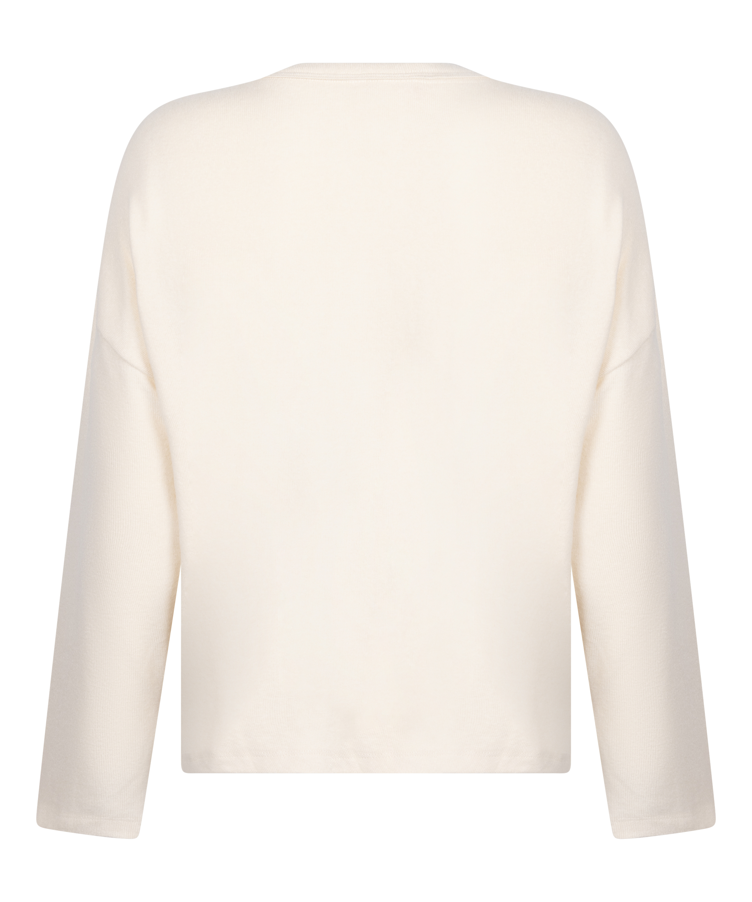 Jersey Long-Sleeved Pyjama Top, White, main