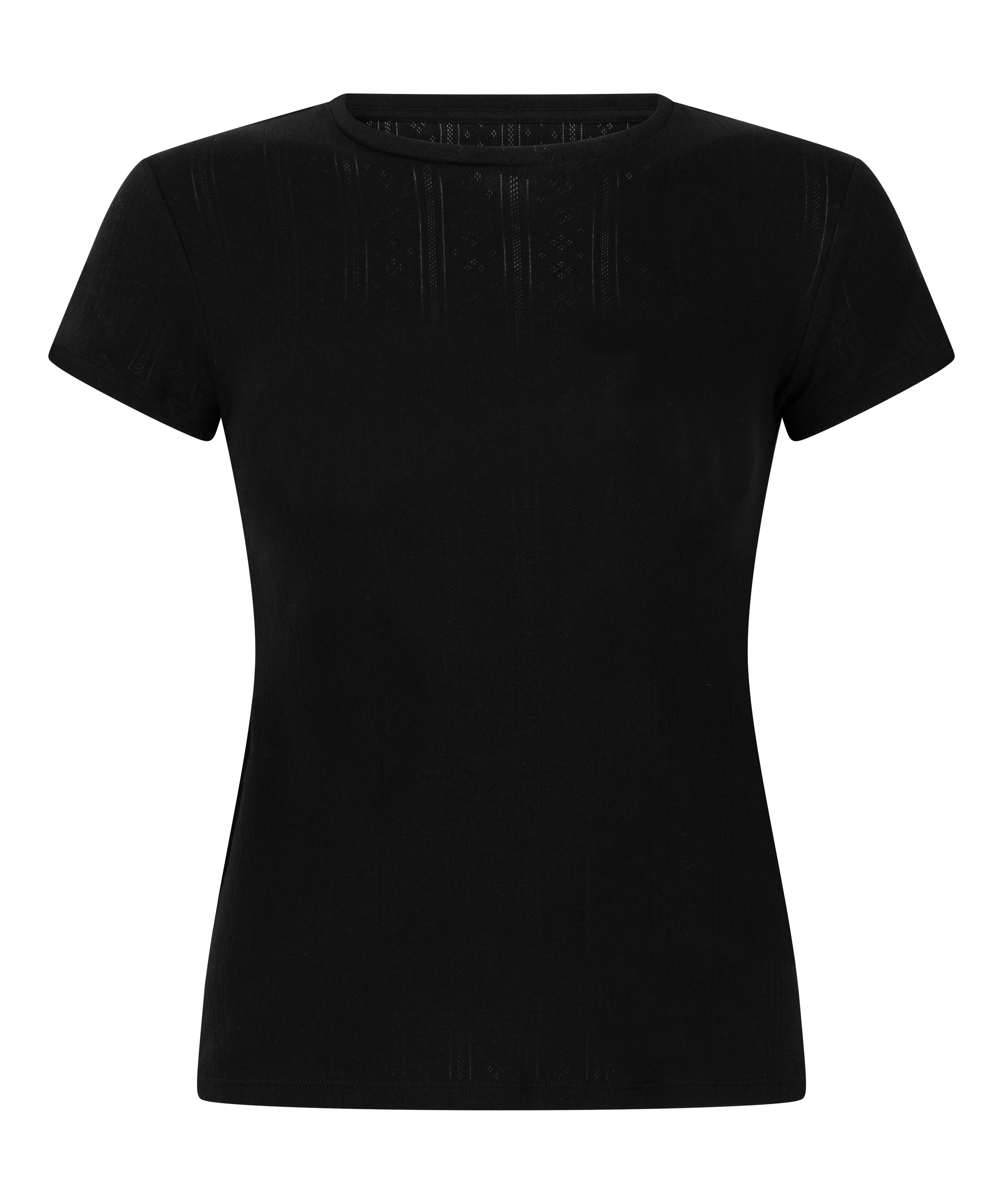 Pointelle Top, Black, main