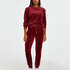 Long-sleeved Velours top, Red