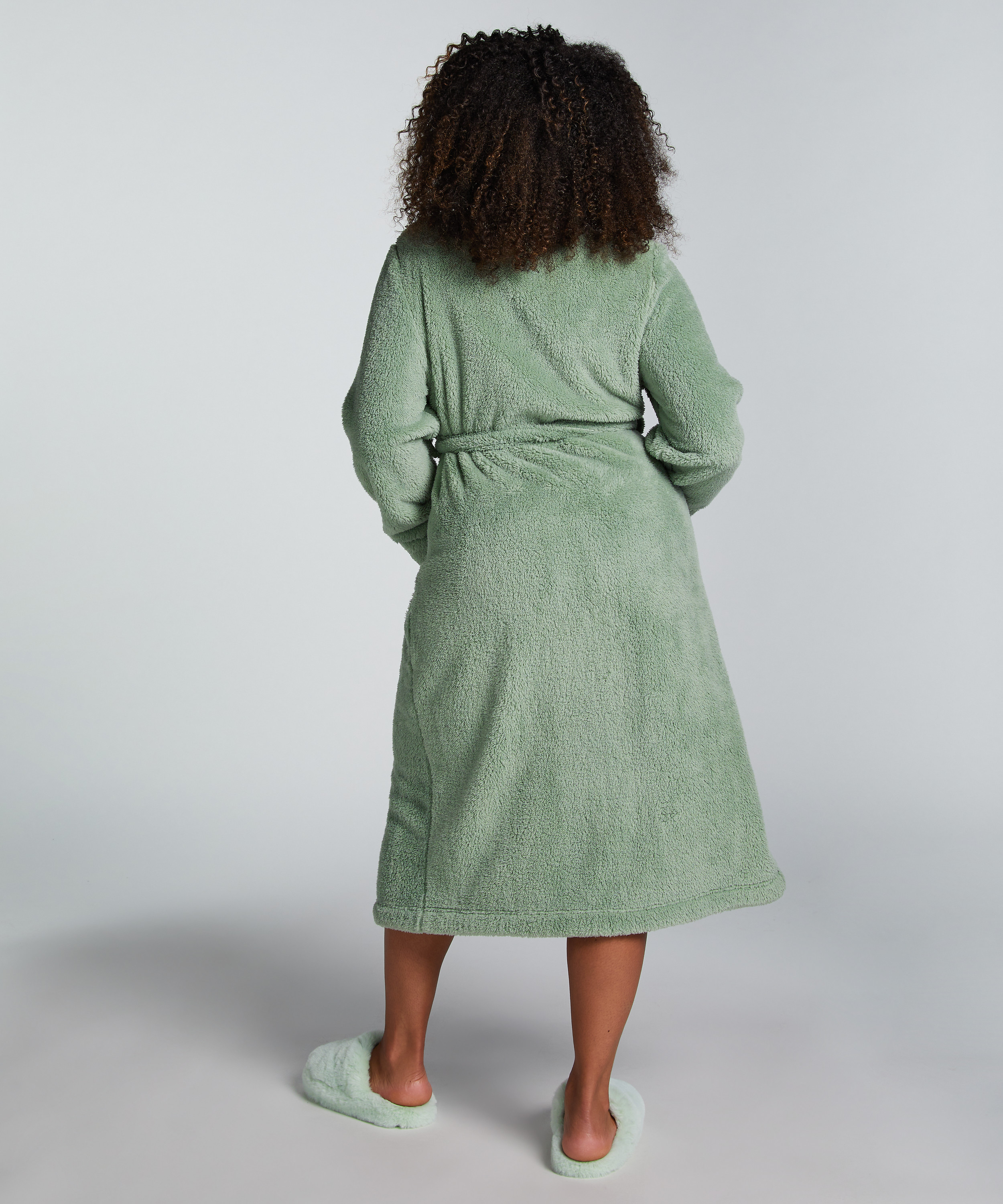 Fleece Bathrobe, Green, main