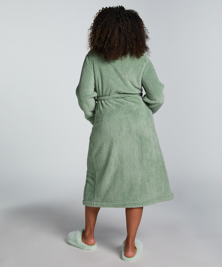 Fleece Bathrobe, Green
