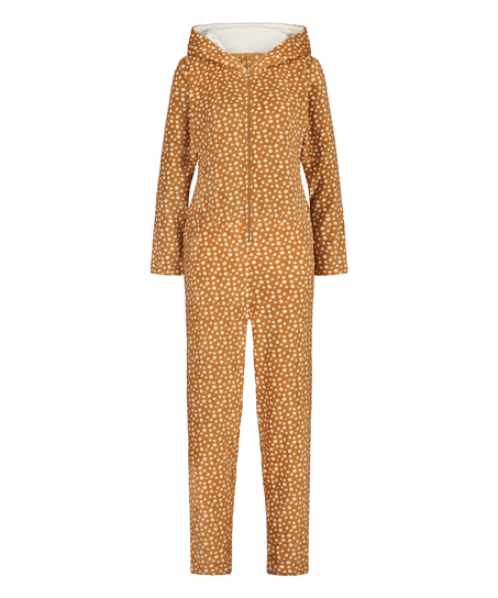 Reindeer Fleece Onesie, Brown