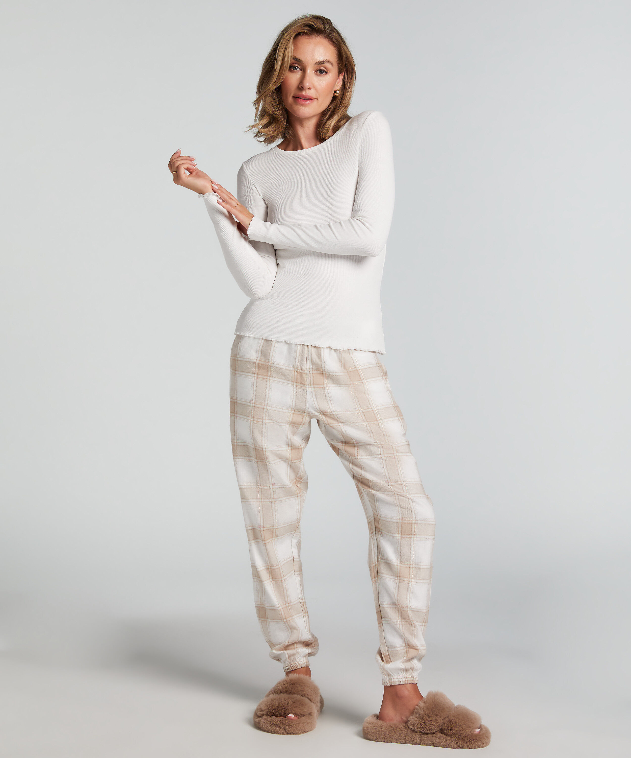 Long-Sleeved Pyjama Top, White
