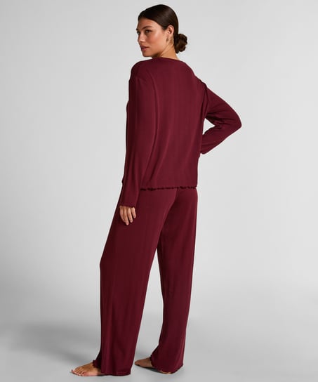 Pyjama Pant Loose Pointelle, Red