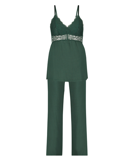Vera Lace Pyjama Set, Green