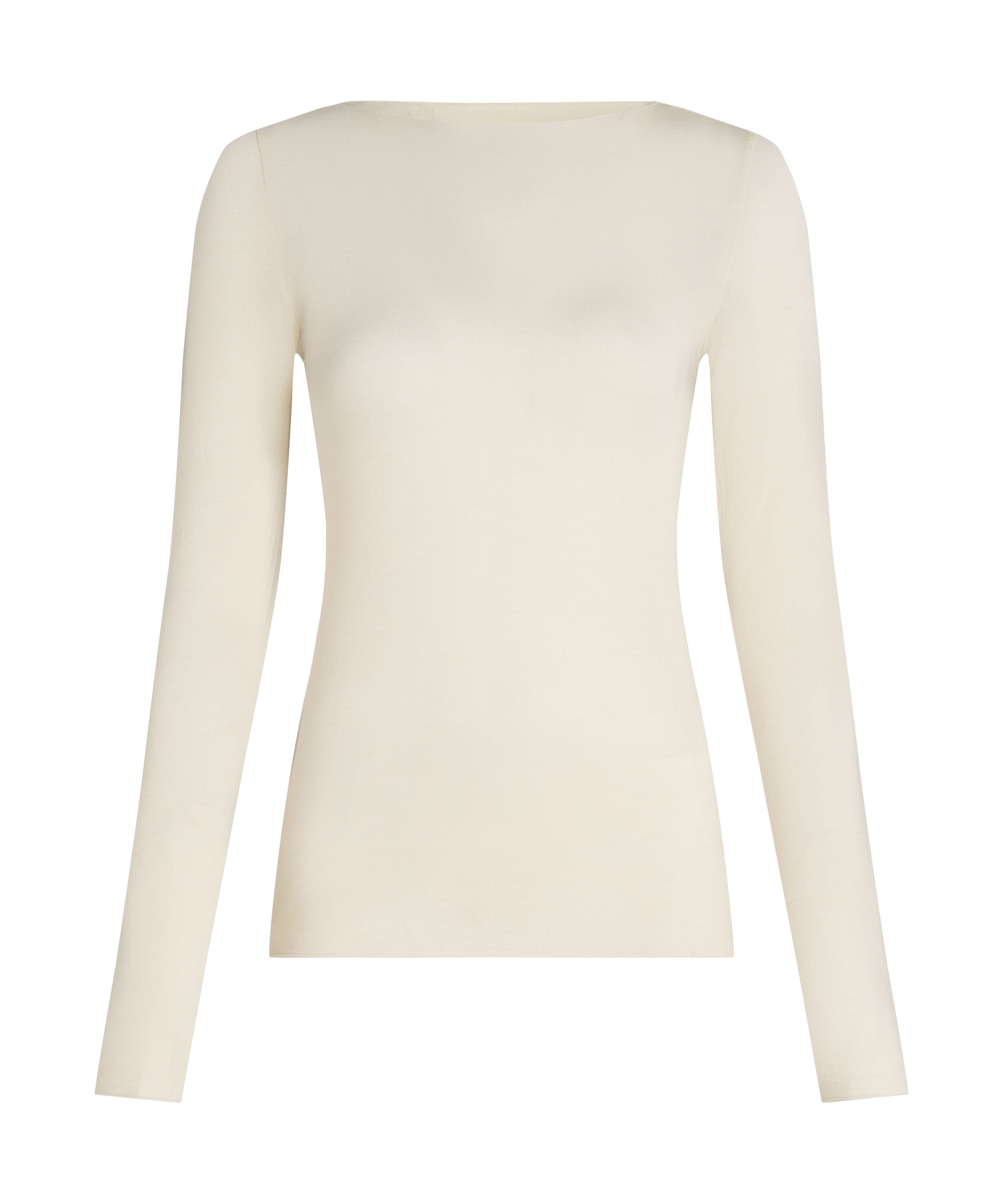 super soft Boatneck shirt with Cashmere, White