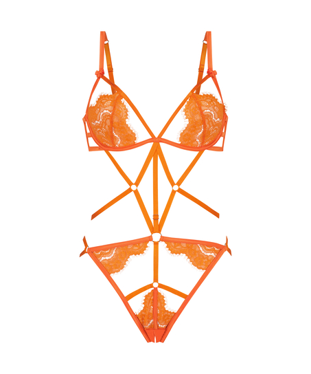 Private Open Crotch Mitzy Body, Orange