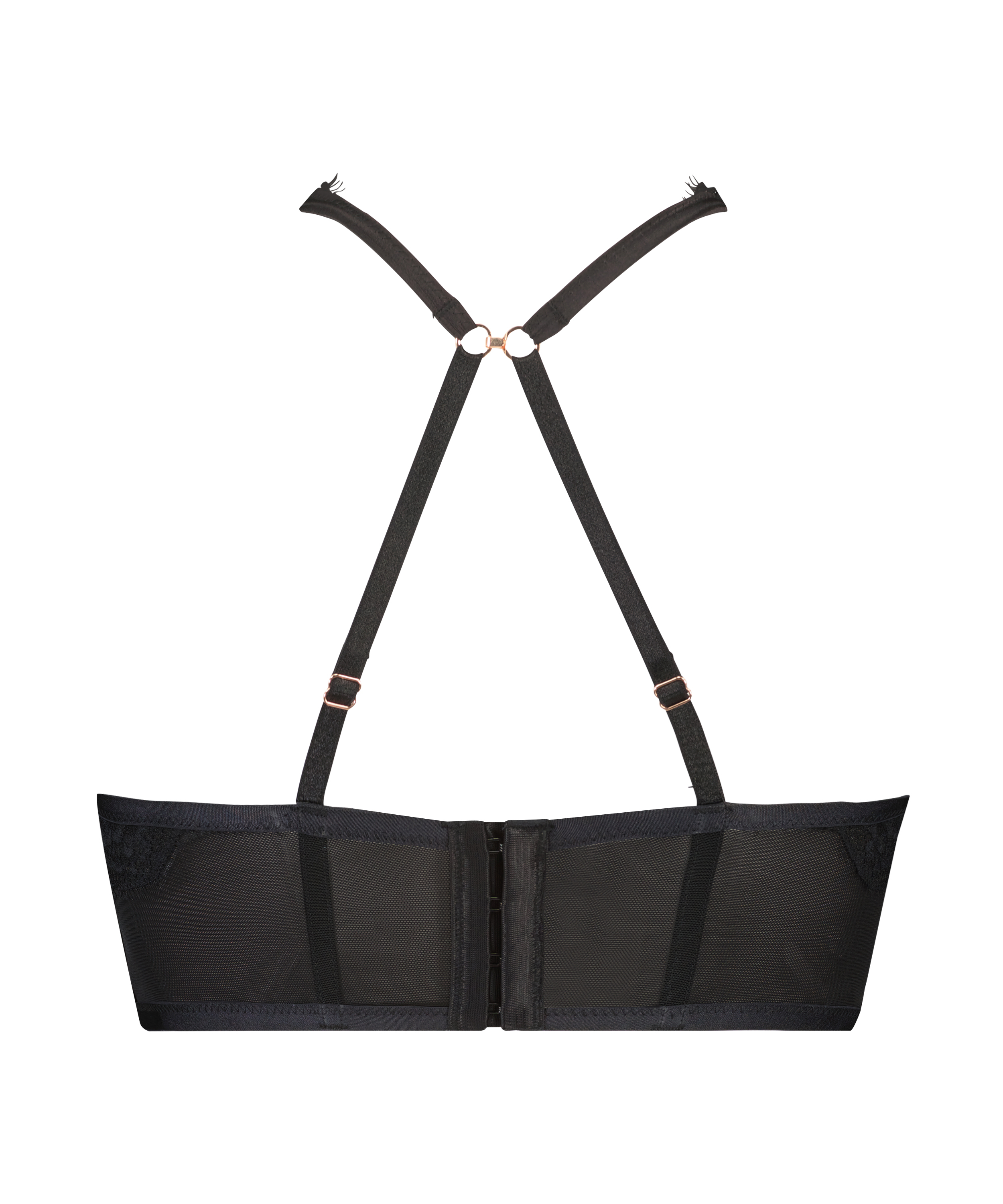 Margaret padded push-up long line underwired bra Lucy Hale, Black, main