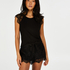 Jersey Lace Singlet, Black