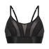 Glossy Mesh Bralette, Black