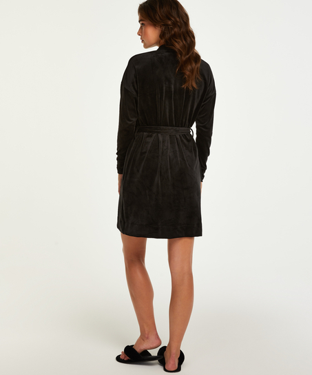 Velvet Bathrobe, Black