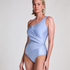 Shaping Shell Mesh Swimsuit, Blue