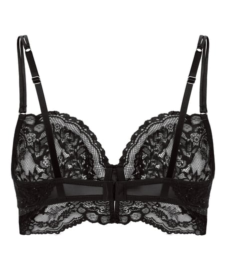 Sabrina Non-Padded Underwired Longline Bra, Black