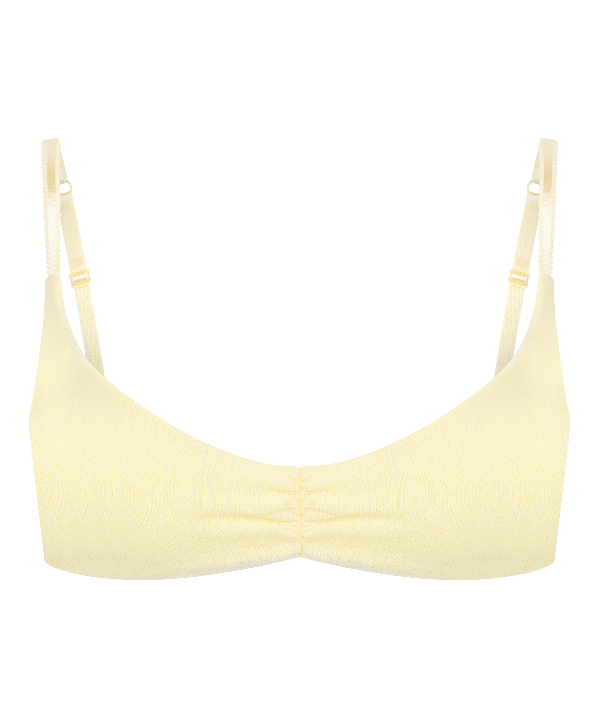 Pointelle Bralette, Yellow, main