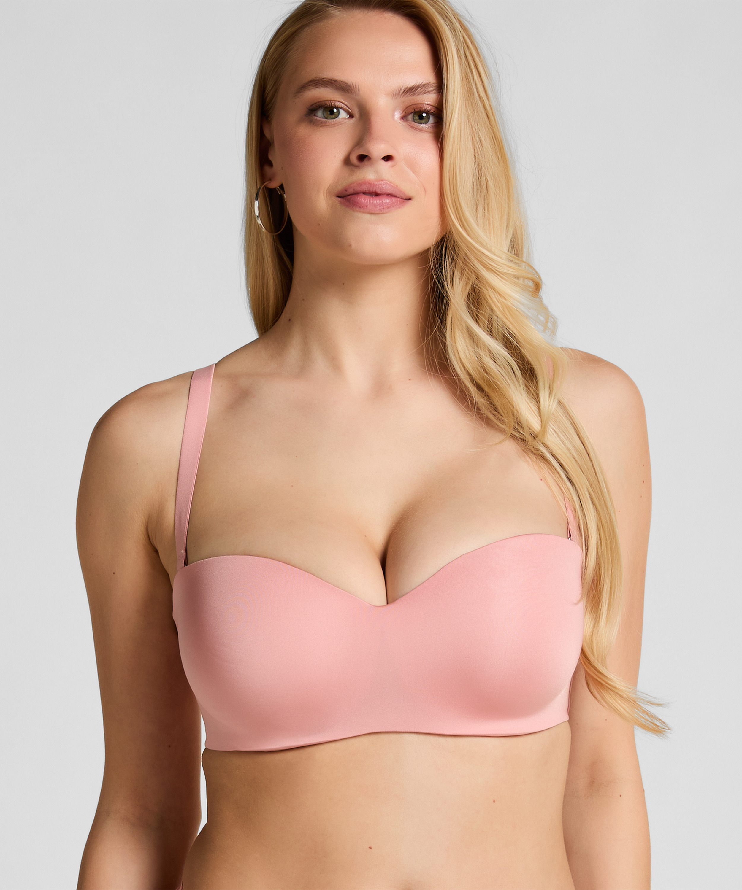 Smooth Padded Underwired Strapless Push-Up Bra, Pink, main