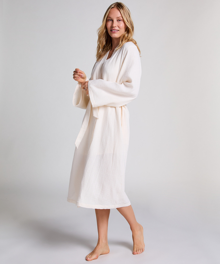 Muslin Robe Long, White
