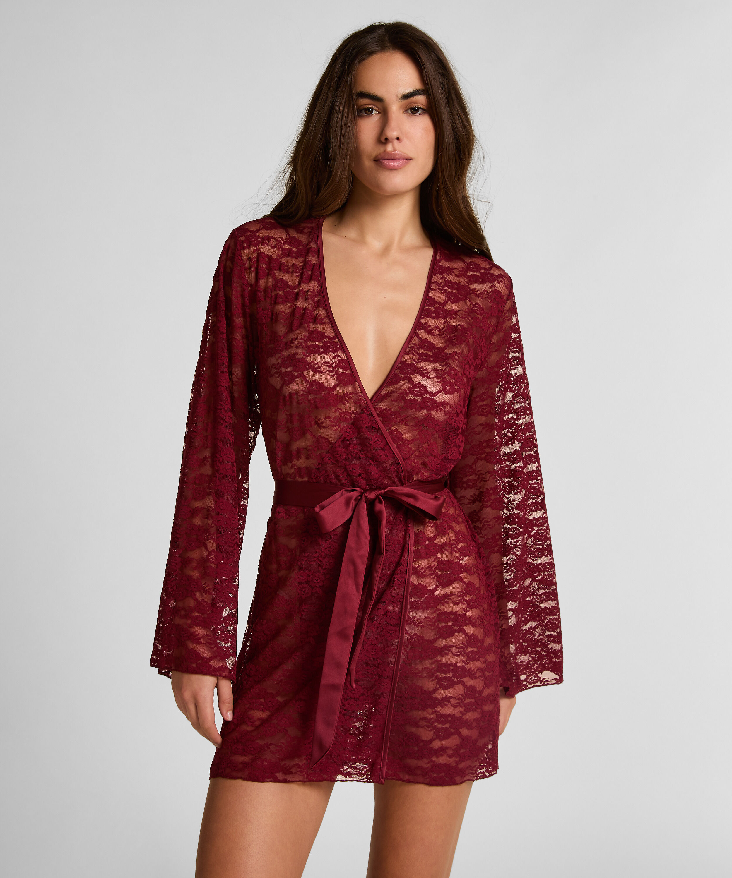 Kimono Allover Lace, Red Kimono Allover Lace, Red