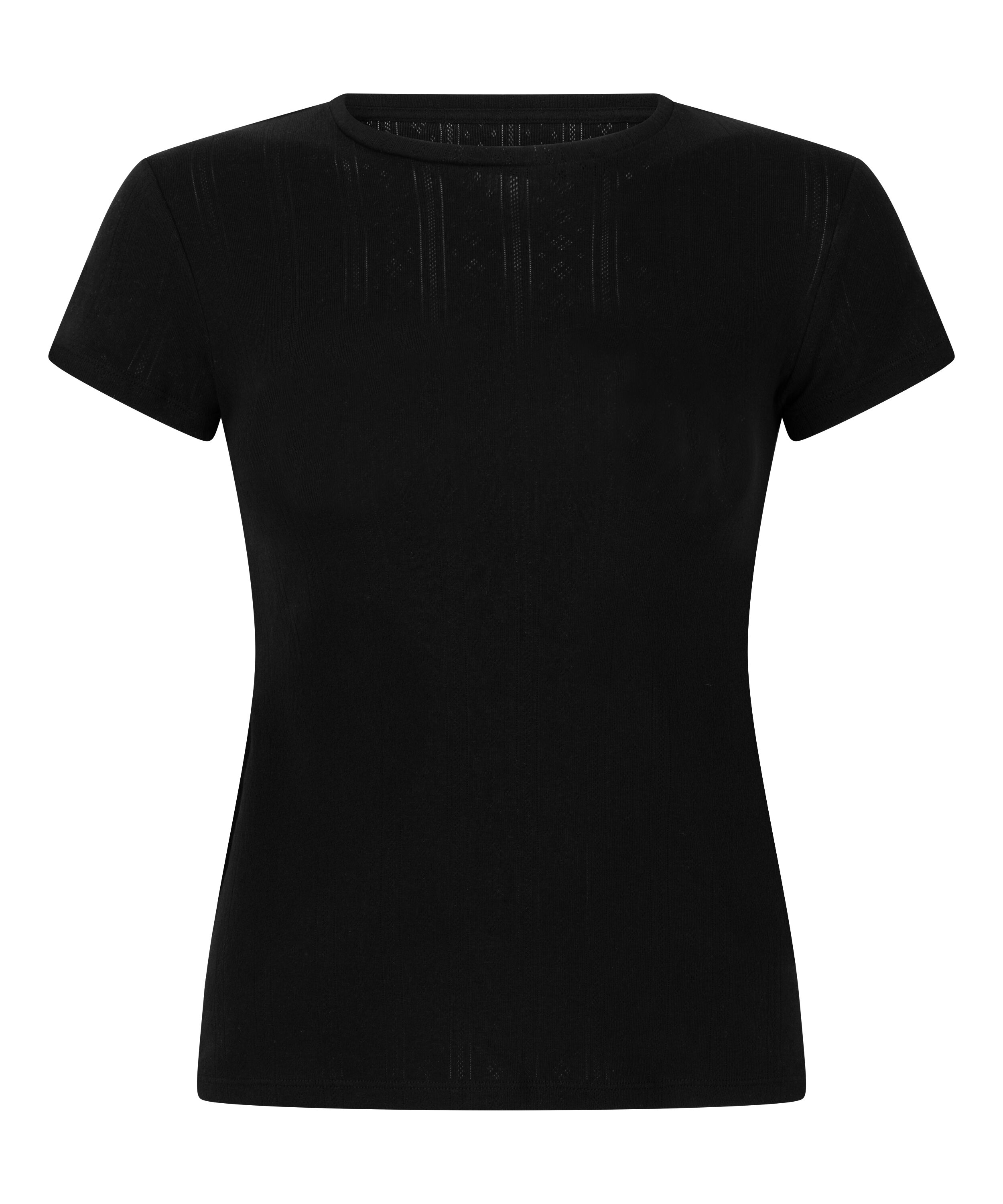 Pointelle Top, Black