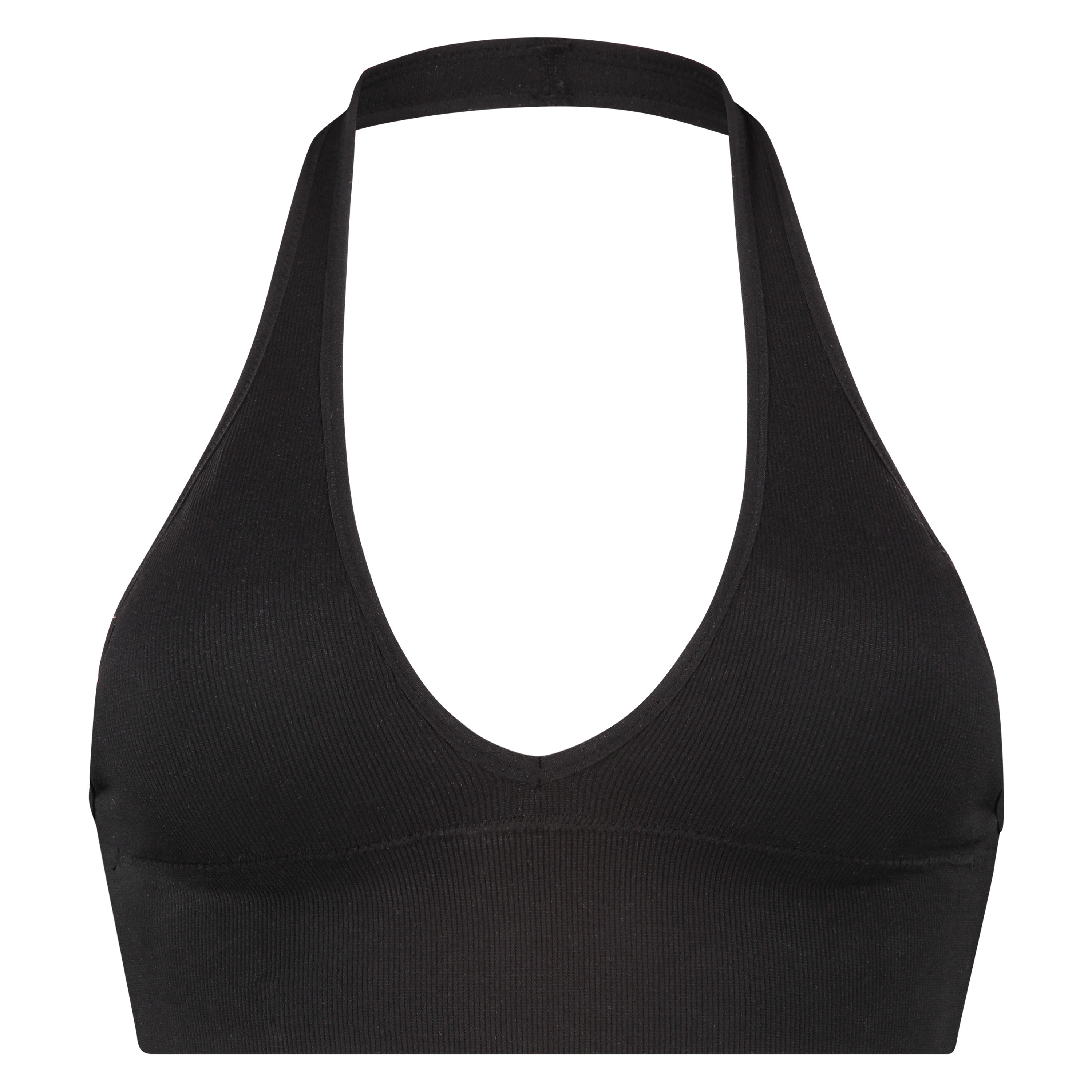 Seamless halter bralette, Black, main