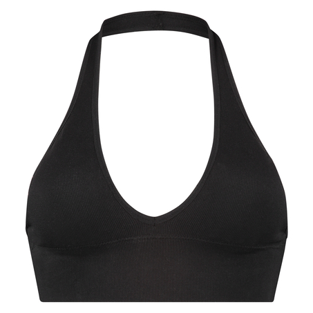 Seamless halter bralette, Black