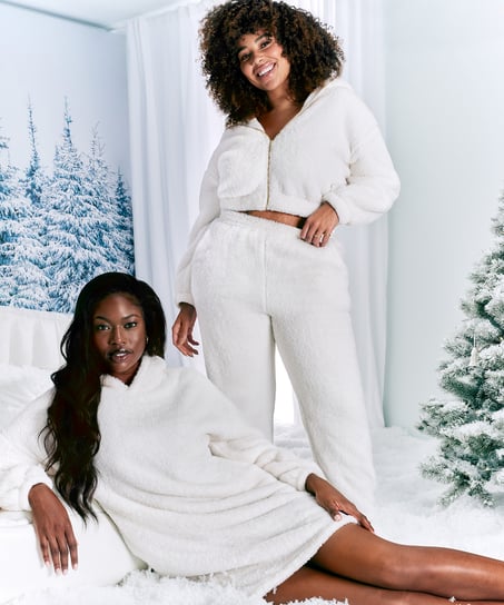 Snuggle Fleece Joggers, White