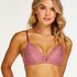 Bessie Padded Non-Wired Bra Pink Ribbon, Pink