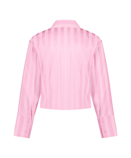 Satin Long-Sleeved Jacket, Pink