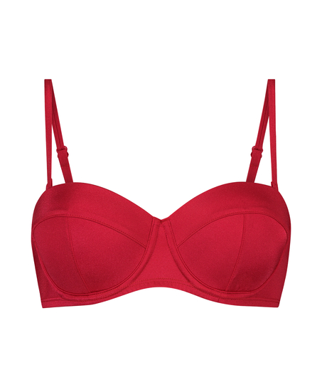 Lola Padded Push-Up Underwired Bikini Top, Red