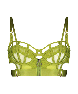 Sable Non-Padded Longline Underwired Bra, Green