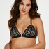 Rose Padded Triangle Bralette, Black
