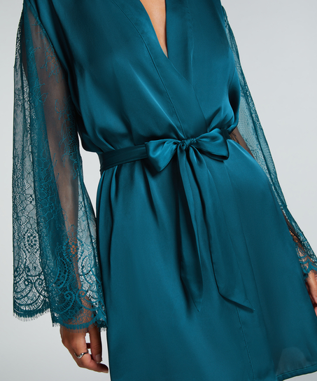 Satin Kimono, Blue