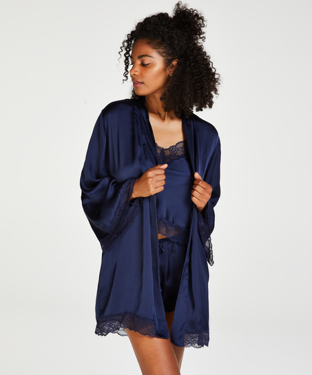 Petite Meili Satin Kimono, Blue