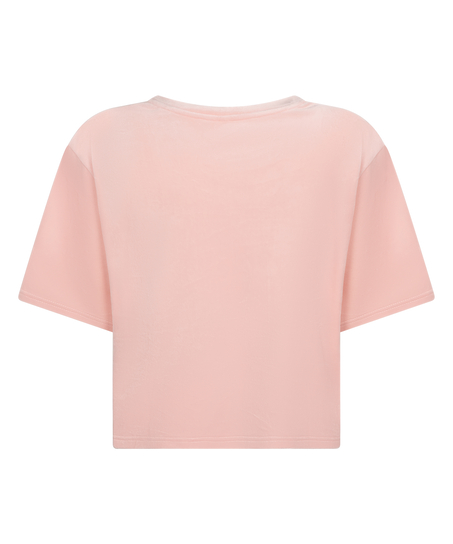 Top Velours Pocket, Pink