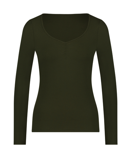 Long-Sleeved Pyjama Top, Green