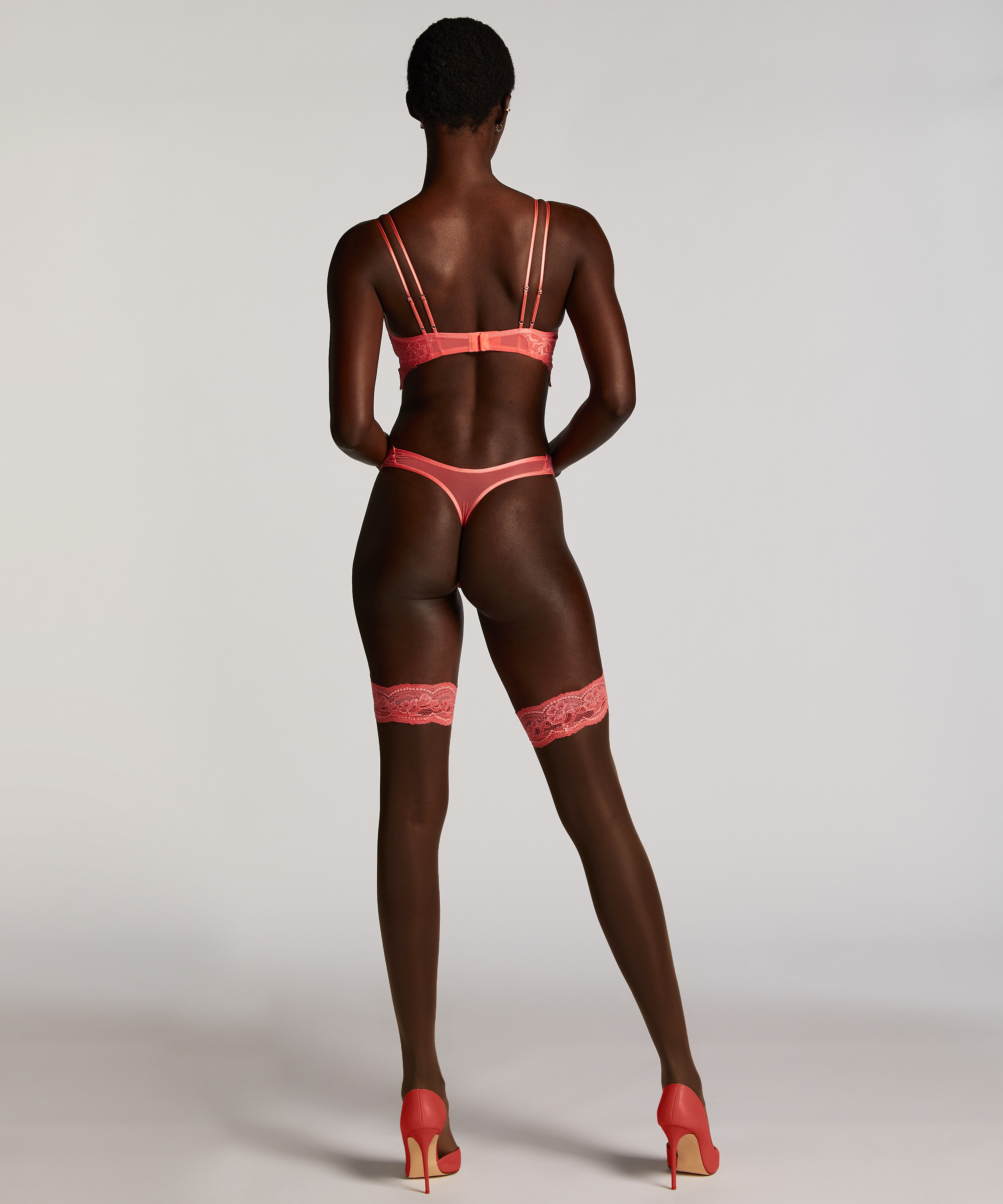 Stay Ups 15 Denier Lace, Pink, main