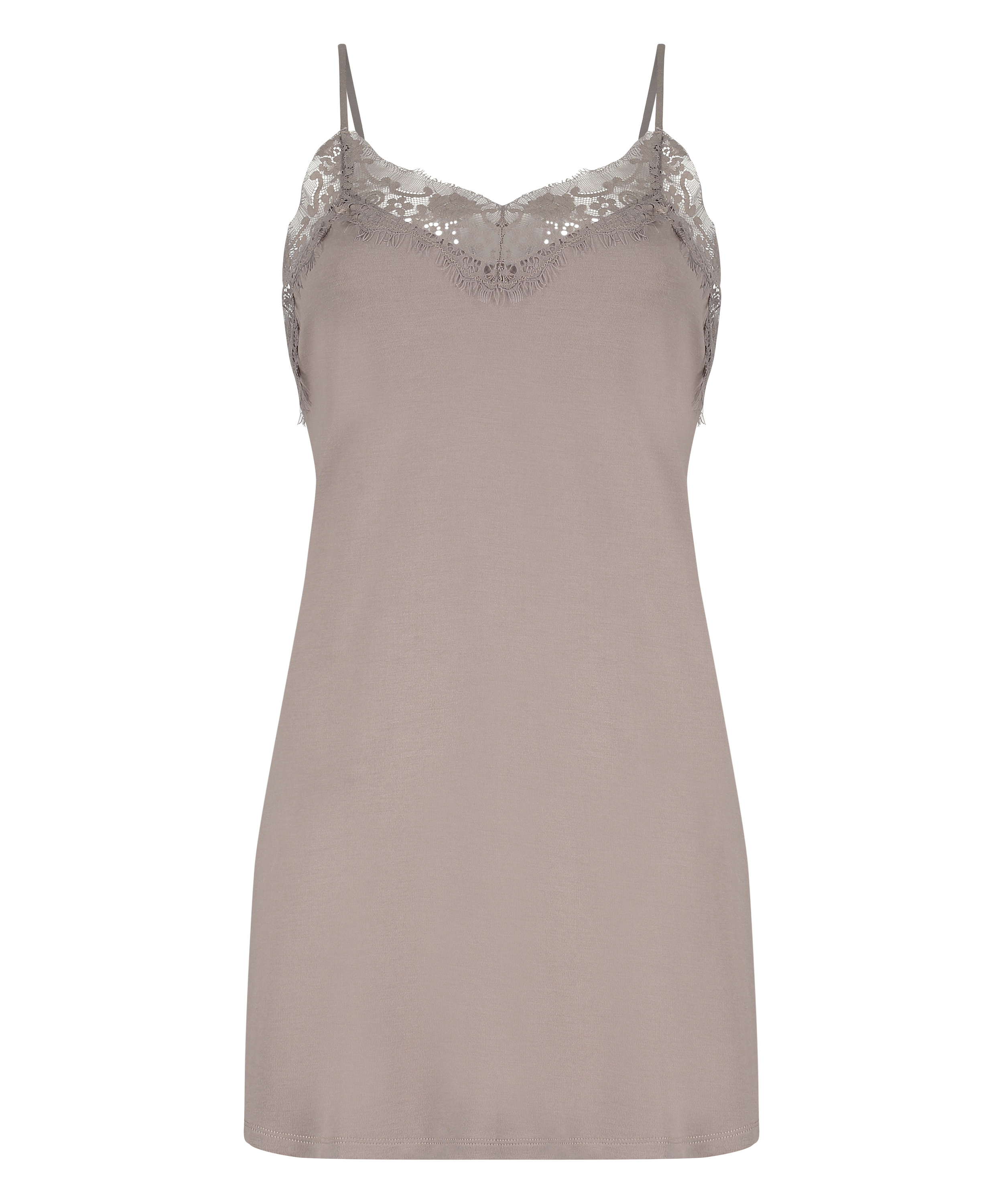 Lace Modal Dress, Brown, main