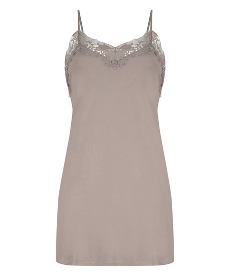 Lace Modal Dress, Brown