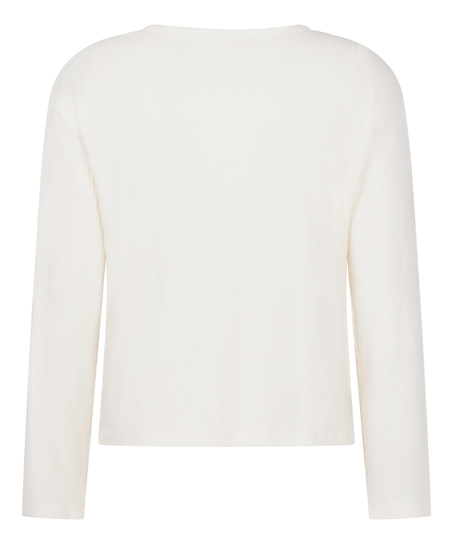 Jersey Long-Sleeved Pyjama Top, White