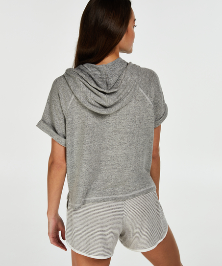 Short sleeved hoodie, Grey