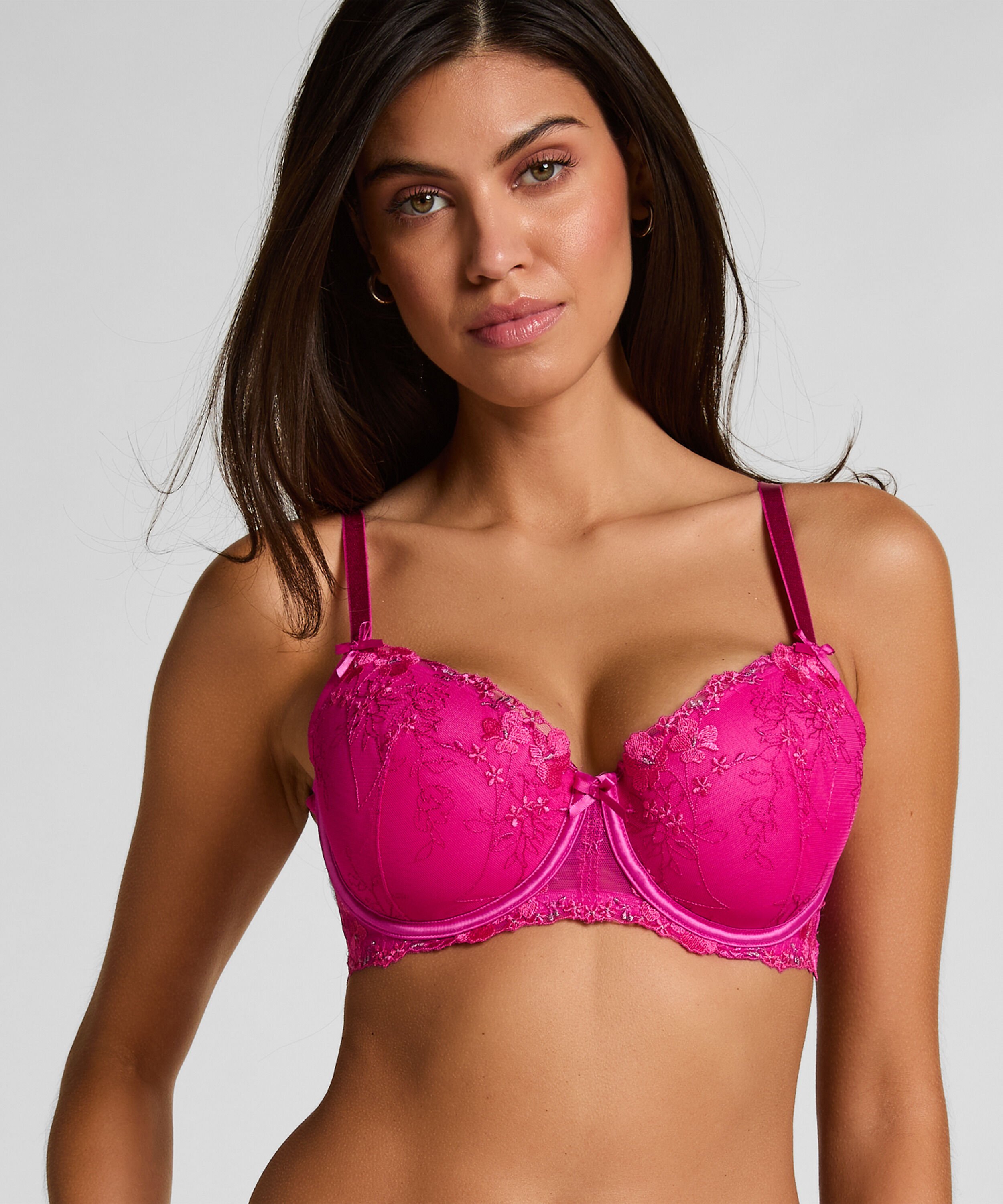 Peonie Padded Underwired Bra, Pink Peonie Padded Underwired Bra, Pink
